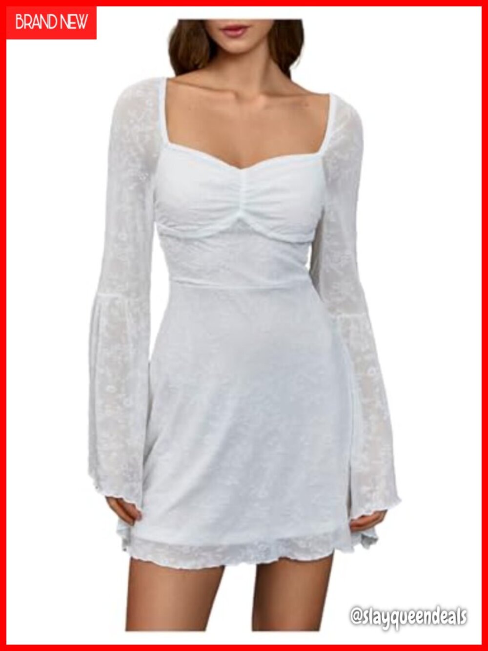 Women's Floral Jacquard Gothic Bell Sleeve A-Line Dress